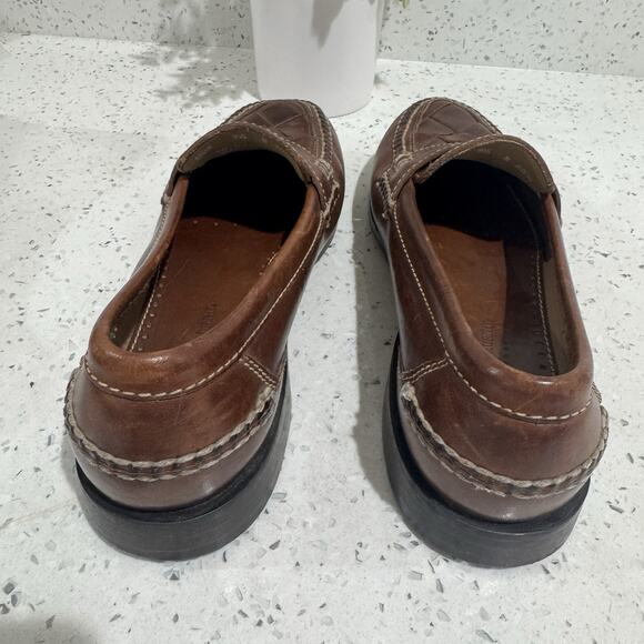 Johnston & Murphy Passport brown basketwoven leather penny loafers 9.5 main image 6
